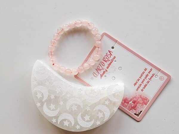 Pulsera de cuarzo rosa