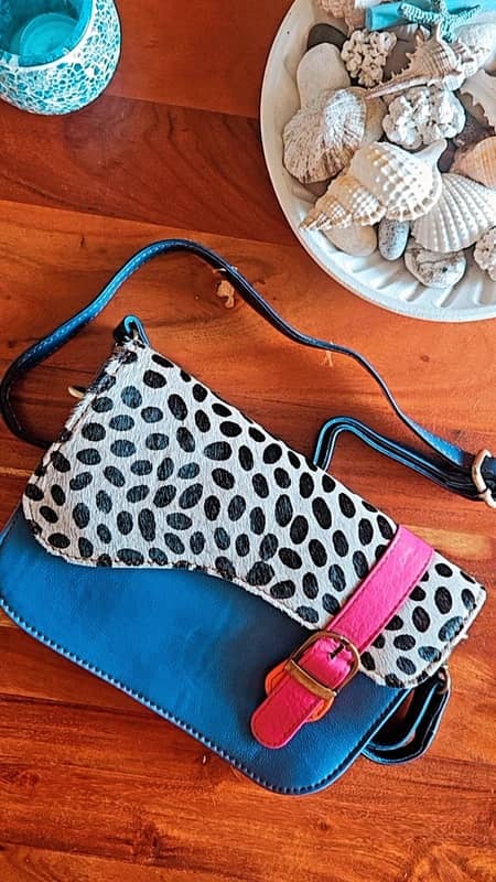 Bolso de piel multicolor