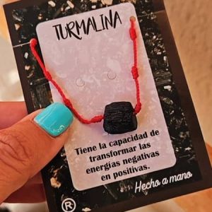 Pulsera roja 7 nudos con Turmalina