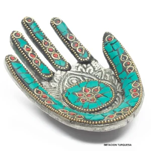 Incensario metálico en forma de mano