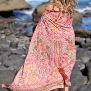 Pareo de Seda de la India (180x110 cm) – Vestido, Falda y Toalla Playera Multiuso