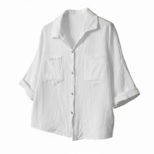 Camisa Blanca 100% Algodón Oversize - Talla Única Versátil (hasta Talla 44)