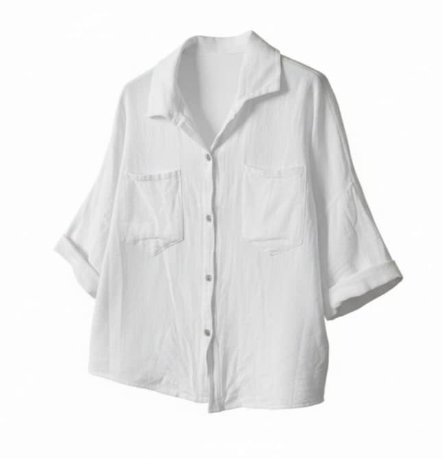 Camisa Blanca 100% Algodón Oversize - Talla Única Versátil (hasta Talla 44)