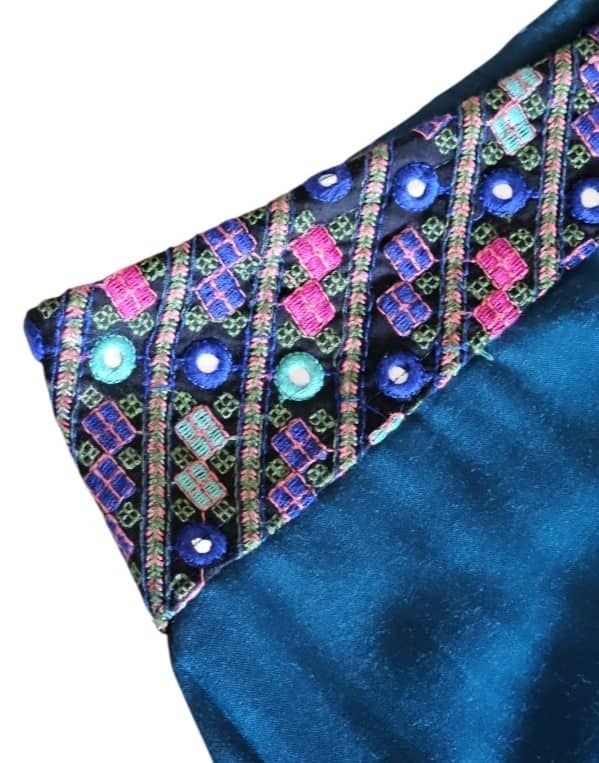 Falda Larga Hippie de Rayón con Bordado Étnico y Espejos - Estilo Boho Chic - Imagen 2