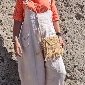 Peto de Lino 100% para Mujer | Mono Holgado Ajustable Talla Única