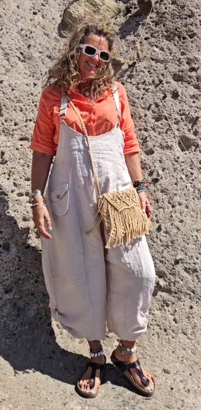 Peto de Lino 100% para Mujer | Mono Holgado Ajustable Talla Única