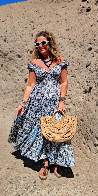 Vestido Largo de Poliseda Estampado Estilo Boho – 70% Seda Natural – Talla Única (38-44) - Imagen 2