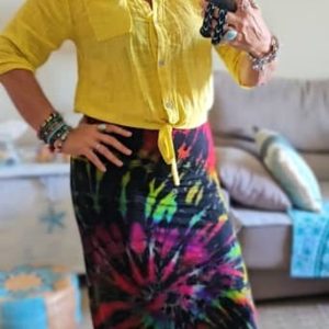 Falda Hippie Larga Tie Dye de Tailandia - Vestido Palabra de Honor 2 en 1