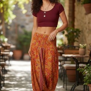 Pantalón Afgano 3 en 1 – Estampado Hindú y Cintura Elástica (Multifunción)