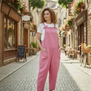 Peto de Lino para Mujer - Mono Holgado Talla Única hasta la 42/44