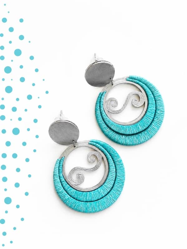 Argollas Canarias Sevillanas de Aluminio e Hilo Encerado (5 cm) - Imagen 2