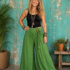 Pantalón Ancho de Rayón Estilo Bohemio – Talla Única