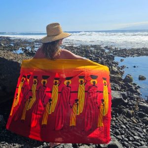 Pareo Africano con Estampado Étnico y Flecos – Falda de Playa Suave y Colorida