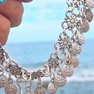 Tobillera Boho de Zamak con Monedas Turcas
