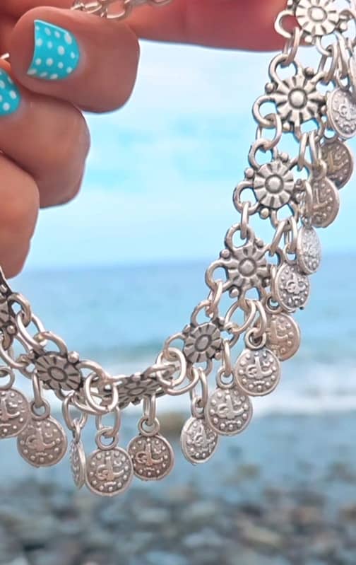 Tobillera Boho de Zamak con Monedas Turcas