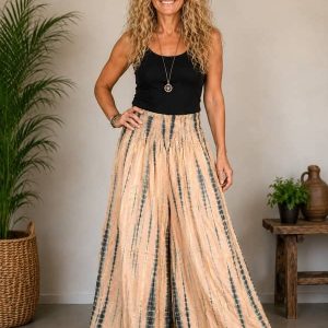 Pantalón Palazzo Boho Tie-Dye – 100% Rayón de Tailandia
