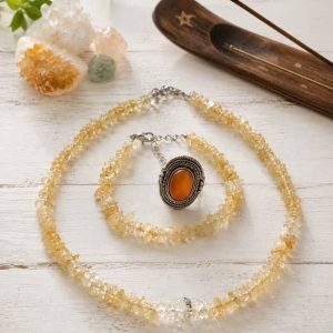 Conjunto de Joyas de Piedra Natural Ajustable – Estilo Boho de la India