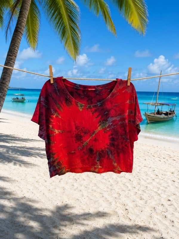 Camiseta Crop Top Tie-Dye de Rayón – Moda Boho Hecha en Tailandia - Imagen 2