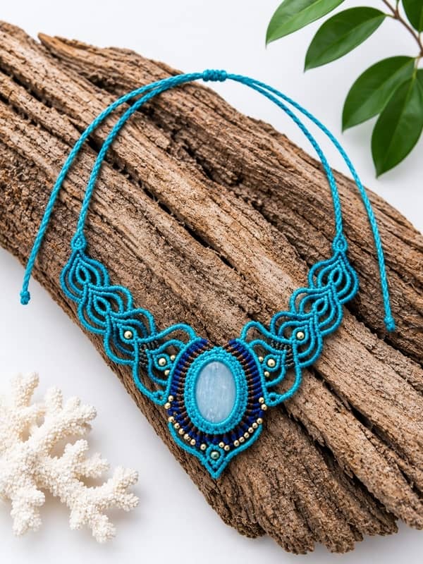 Collar de Macramé Artesanal con Piedras Naturales (14 Modelos Únicos) - Imagen 9