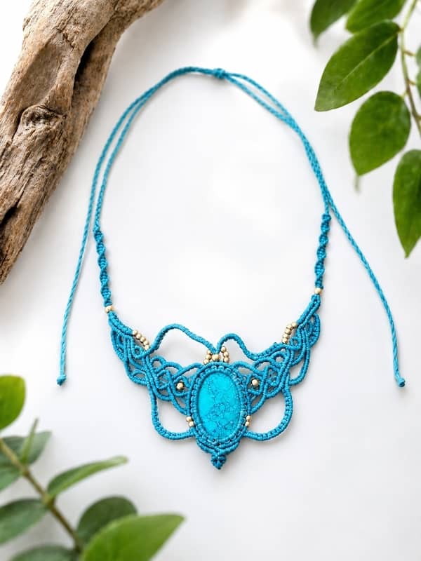 Collar de Macramé Artesanal con Piedras Naturales (14 Modelos Únicos) - Imagen 10