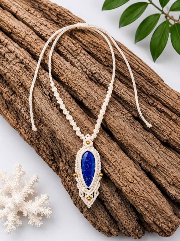 Collar de Macramé Artesanal con Piedras Naturales (14 Modelos Únicos) - Imagen 12