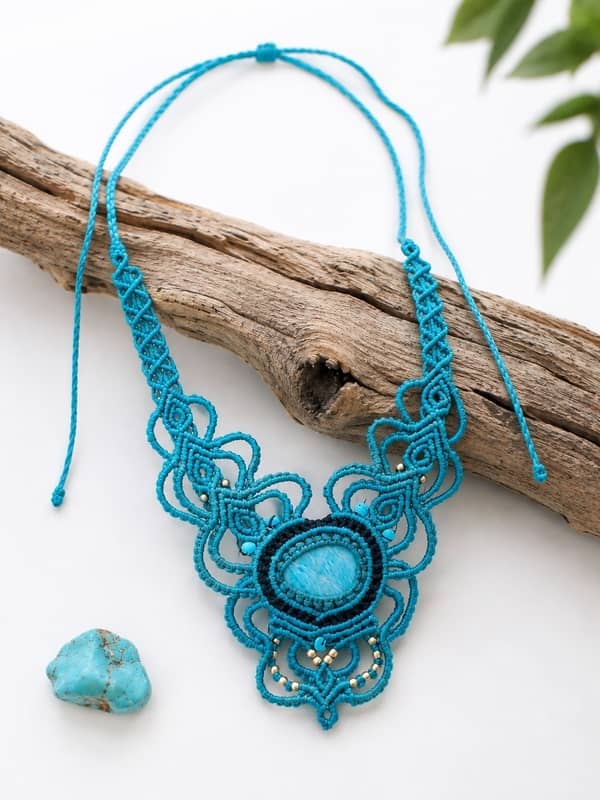 Collar de Macramé Artesanal con Piedras Naturales (14 Modelos Únicos) - Imagen 5