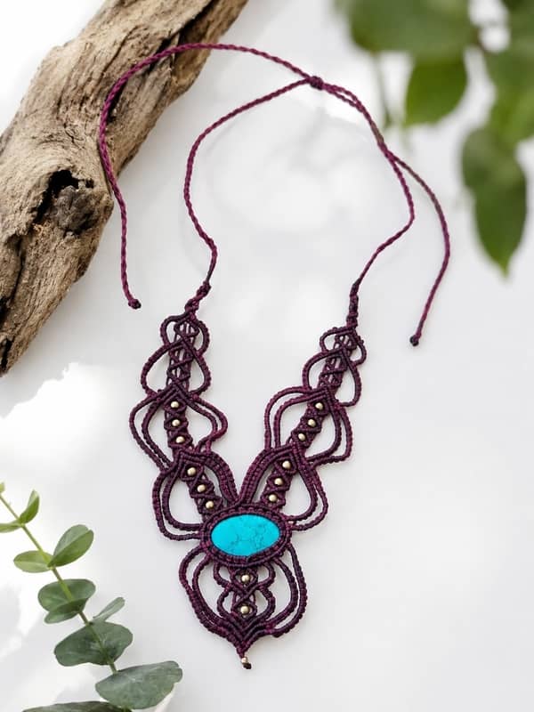Collar de Macramé Artesanal con Piedras Naturales (14 Modelos Únicos) - Imagen 14