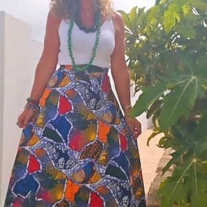 Falda Pareo Africana de Tela Wax - Hecha a Mano en Senegal
