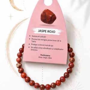 Pulsera de Jaspe Rojo Natural 6mm – Piedra de Fuerza, Protección y Enraizamiento
