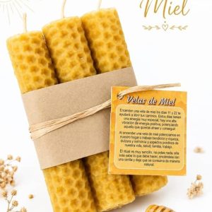 Velas de miel de cera de abeja natural de 10 cm con textura de panal a la venta de forma suelta para ritual de los dias 11 y 22